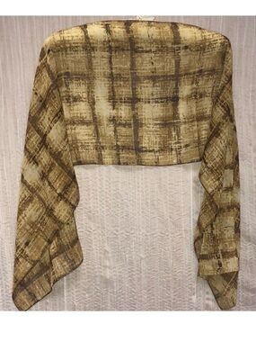 GAP Gold Tan Brown Plaid Scarf